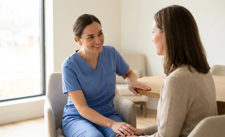Dentist listening carefully to a patient