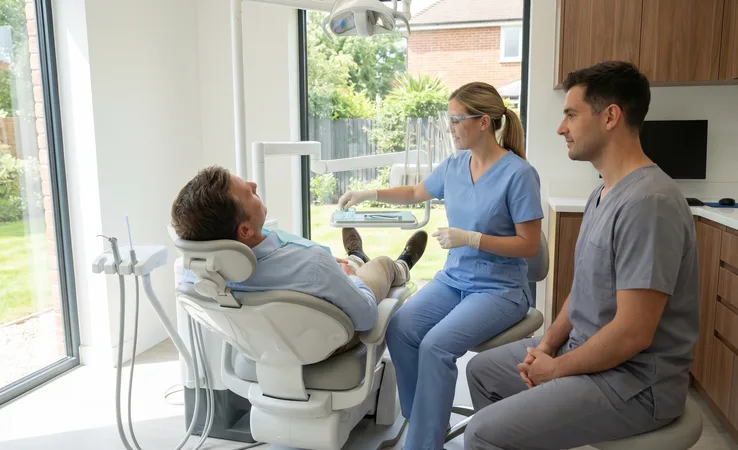 Relaxed patient receiving gentle dental care